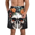 thumbnail image 1 of Fotbe Flower Horn Skull Trajes de Baño Estampados para Hombre, Shorts de Verano de Secado Rápido, Ropa de Playa, Bañadores-3X-Large, 1 of 6