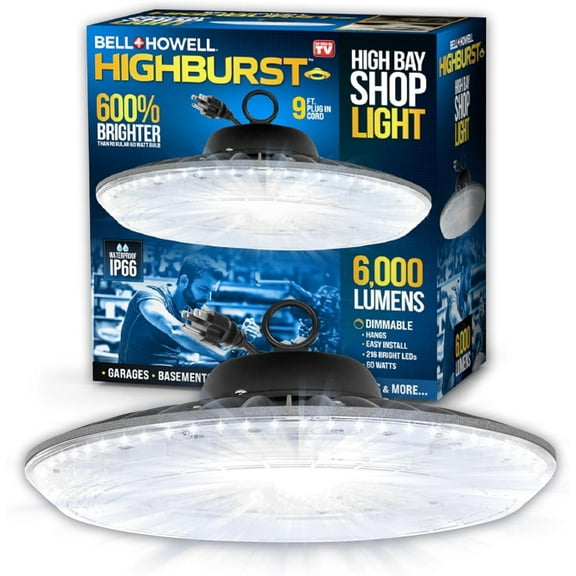 Bell and Howell High Bay Shop Lights Bright LED Light 6000 Lumens