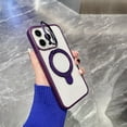 thumbnail image 2 of Allytech Clear Case for iPhone 14 Pro Max with Camera Kickstand & Ring Holder, Compatible with MagSafe, Slim Fit Case, Shockproof Soft TPU Bumper Hard PC Back Cover for iPhone 14 Pro Max - Darkpurple, 2 of 8