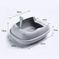 thumbnail image 3 of Cat Litter Box Semi Closed Kitten Litter Pan Tray Portable Litter Cat Box Toilet Basin Supplies Boxes for Indoor Cat Small Animal Easy to Clean 14.5x11.8x5.5 Inch Gray, 3 of 7