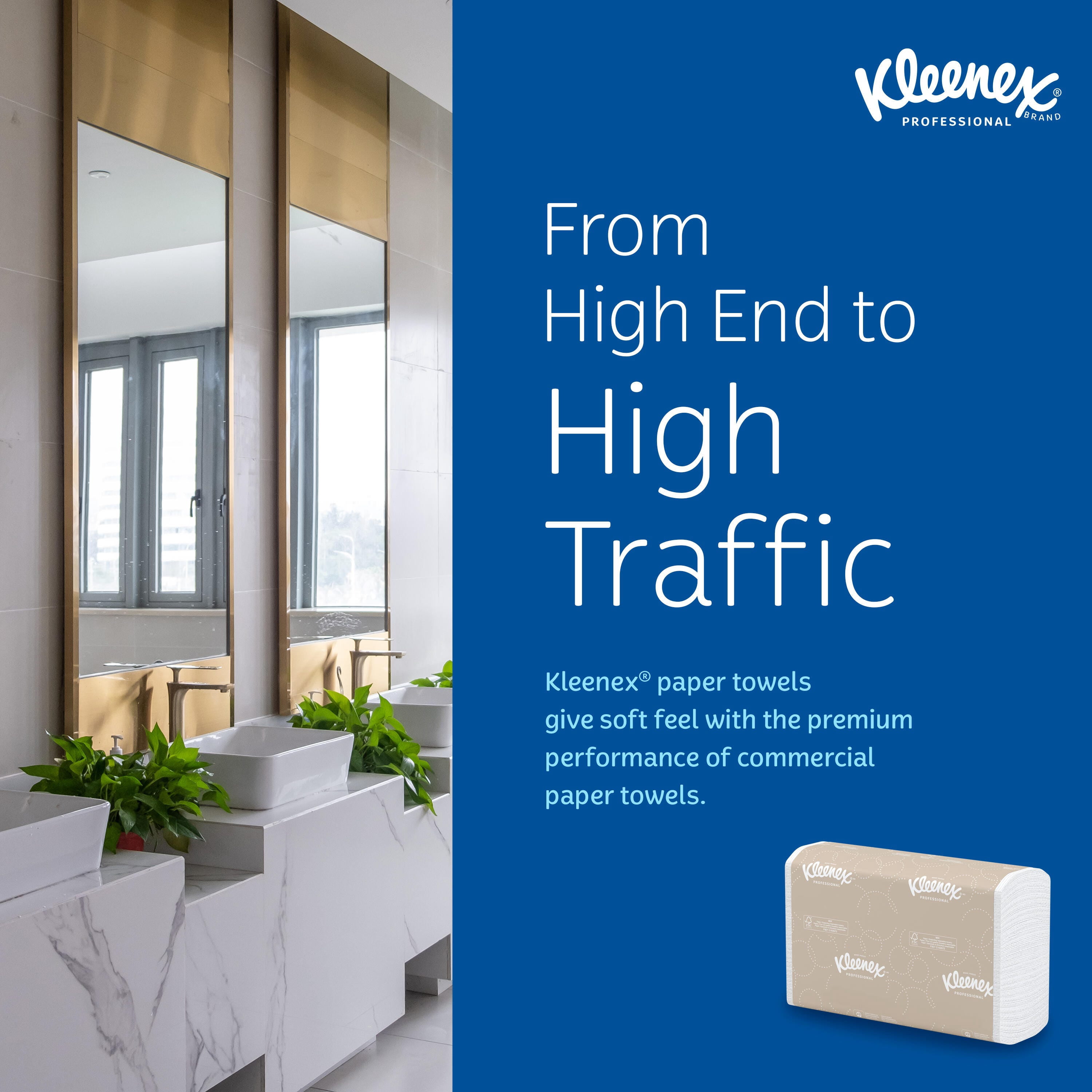 Kleenex Professional Universal Multifold Paper Towels, Bulk (01890), Absorbency Pockets, 9.2" x 9.4" Towel, White (150 Sheets/Pack, 16 Packs/Case, 2,400 Sheet Total)