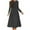 Dark Gray, variant on Herrnalise Women's Long SleeveRound Neck Solid Color Dresses S-2XL