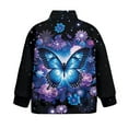 thumbnail image 5 of Uourmeti Floral Butterfly Quarter Zip Up Sweatshirts for Kids Girls Long Sleeve Pullover Sweatshirts Soft Lightweight Comfy Casual for Daily Wear Size 13-14, 5 of 7
