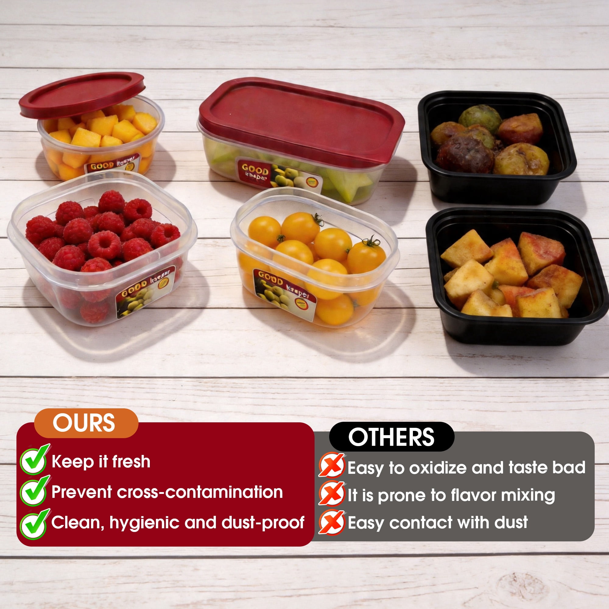 10 Pcs Food Storage Containers with Lids, Plastic Food Container, Kitchen Storage Containers for Pantry Organizers and Storage, Perfect for Meal Prep, Leftovers, and Kitchen Organization