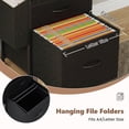 thumbnail image 6 of edx 24" Rolling File Cabinet with Drawers & Storage Shelf, Printer Stand Table Fits A4 Letter Size for Home Office, Black, 6 of 8