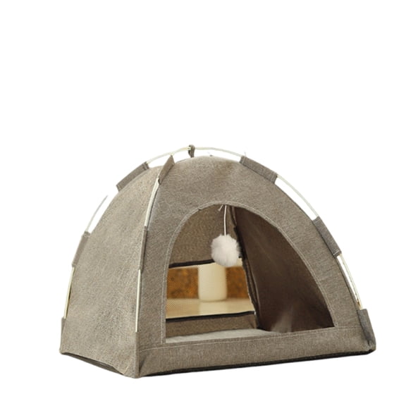 All-Season Covered Cat Bed, Cozy Pet Tent Cave with Soft Cushion for Indoor Cats, Washable Enclosed Sleeping House