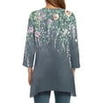 thumbnail image 5 of CYMMPU Fall Fashion Shirts 3/4 Sleeve Floral Printed Loose Fit Spring Tops Crew Neck Tunic Tops Boho Blouses for Women Dressy Casual Flare Hem Hide Belly Tops to Wear with Leggings T-Shirts Gray XXL, 5 of 7