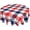 Red Blue, variant on Navy Blue Red Checkered Tablecloth Round 60 Inch USA Flag Plaid Table Cloth Waterproof Fabric Protector Patriotic Checked Tablecloths July 4th Decorative for Holiday Home Party Picnic