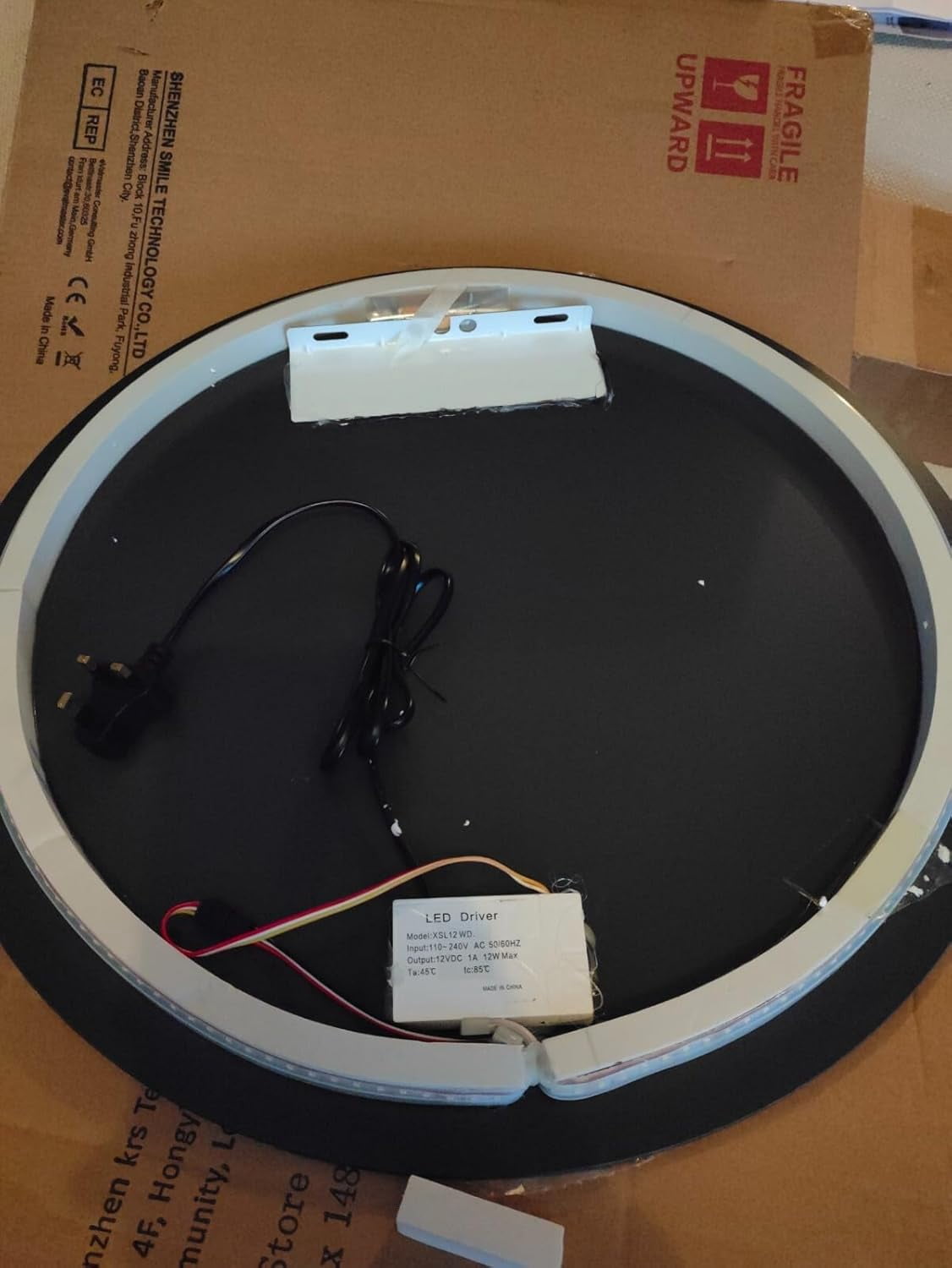 20 Inch Round LED Bathroom Mirror with Lights, Lighted Vanity Bathroom Mirror with Backlit, Stepless Dimmable & 3 Colors (3000K/4000K/6000K), IP54 Waterproof