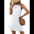 thumbnail image 2 of Vestido de Verano , Holgado, Sin Mangas, Color Liso, Cuello Redondo, Cuello Halter, , Talla L, 2 of 9
