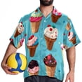 thumbnail image 4 of Ice Cream Men's Casual Printed Button Down Short Sleeve Spread Collar Beach Shirts for Summer, Unisex, 4 of 6