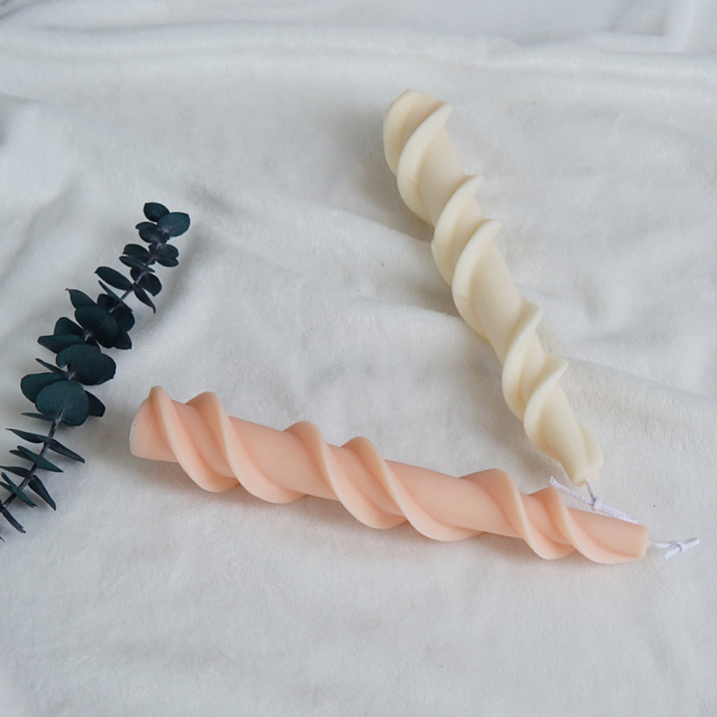 ZUARFY 3D Spiral Rod Silicone Mold for Plaster Candle Making Baking Chocolate Cake Dessert Pastry Mousse Mould