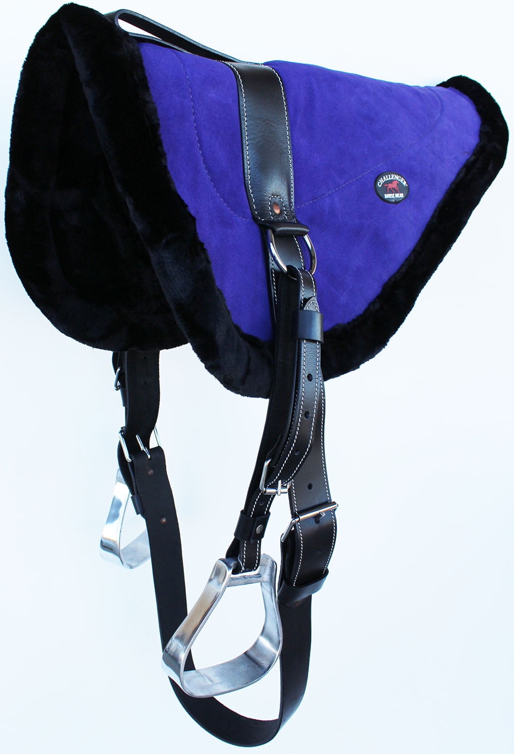 Horse Western SADDLE Purple Suede Leather Bareback Pad Girth Stirrups 39158