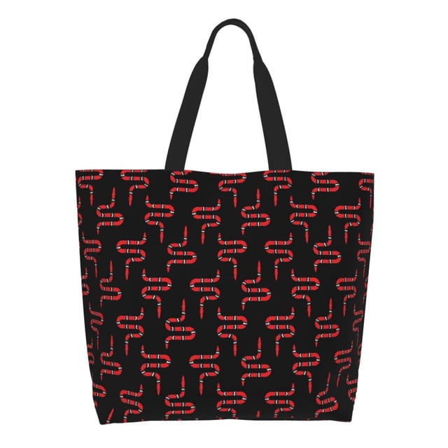 Disketp Red Snake Bolsa Tote Estampada para Mujer, Bolso de Hombro y de Mano para Compras y Viajes