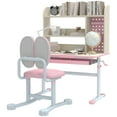 thumbnail image 1 of Qaba Kids Desk and Chair Set with Adjustable Height, Tilt Desktop, Pink, 1 of 10
