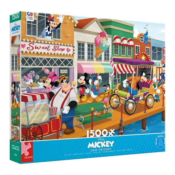Ceaco Disney Mickey and Friends Boardwalk Fun 1500 Piece Interlocking Jigsaw Puzzle