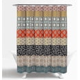 thumbnail image 2 of Boho Stripe Shower Curtain Bold Colorful Design, 35" x 72", Turquoise & Orange (1 Piece), 2 of 5