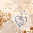 thumbnail image 3 of Lysro Love Pendant Necklace for Women ，Personalized Birthstone Zirconia Jewelry, Rose Tree Trunk Heart Design, Gift for Mom Wife Daughter, 3 of 6