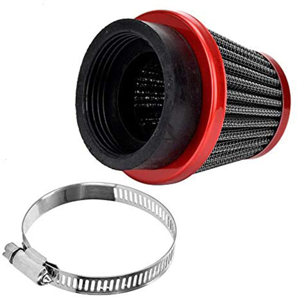 48mm to 50mm Air Intake Filter Cleaner for Honda CB 250 Yamaha DT250 DT250MX Suzuki GS250 GS250T Kawasaki Ninja 250 300 Sport Motorcycle ATV Scooters Moped Red