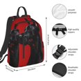 thumbnail image 2 of Disketp Black Dog Red Background Mochila Ligera e Impermeable, Mochila de Día Resistente para Viajes, Senderismo y Uso Diario para Hombre y Mujer, 2 of 7
