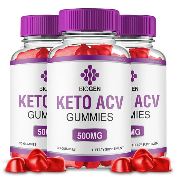 Biogen Keto ACV Gummies, Biogen Keto Gummies, Biogen Gummies Bio Gen Apple Cider Vinegar Gummy Dietary Supplement (3 Pack)