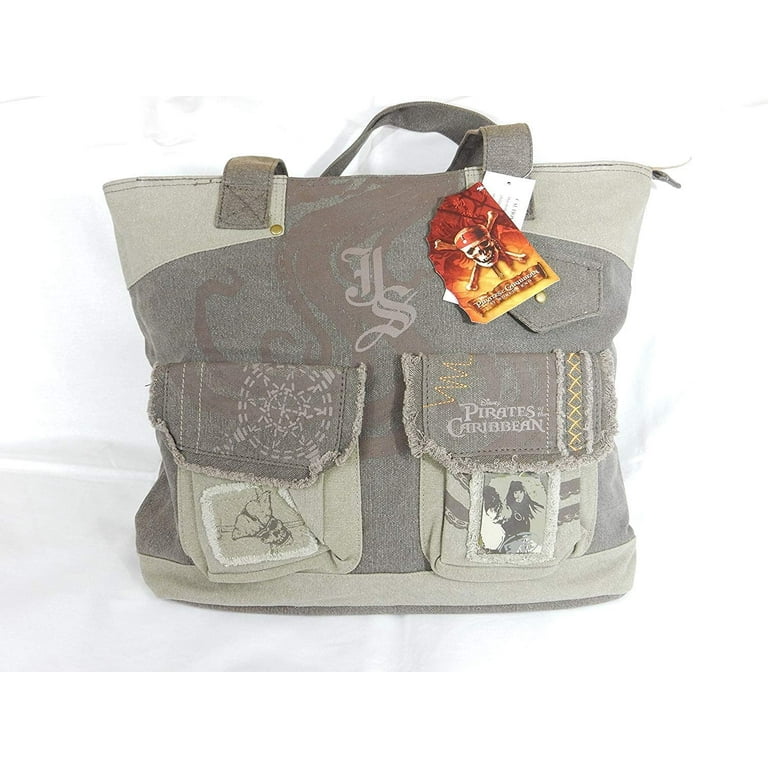 New Disney Pirates of the Caribbean Jack Sparrow Canvas Tote Purse Hand Bag