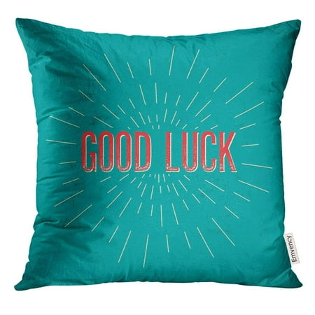 USART Best Abstract Creative Design with Text Good Luck Mobile Retro Identity Labels Badge Ink Tag Sign Pillow Case 18x18 Inches