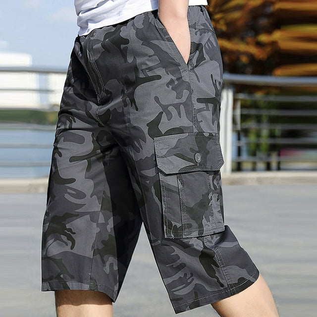 cllios Mens Cargo Shorts Plus Size Multi Pockets Shorts Work Military Shorts Summer Camping Cargo Shorts