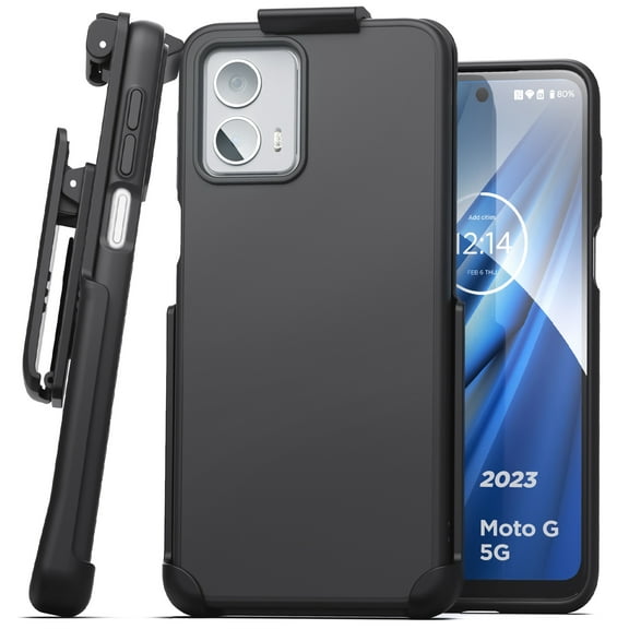 Encased SlimShield for Moto 5G 2023 Case with Belt Clip - Protective Phone Case with Holster (Motorola-G 5G 2023) Black