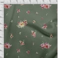 thumbnail image 4 of oneOone Polyester Lycra Olive Green Fabric Florals Craft Projects Decor Fabric Printed By The Yard 56 Inch Wide, 4 of 6