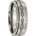 thumbnail image 4 of Titanium Brushed & Polished Laser Design 8mm Ridged Edge Band (Size 11.5) Made In China tb11c-11.5, 4 of 5
