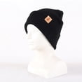 thumbnail image 2 of Rohuuque Kids Winter Hat Toddler Knitted Beanie Hat Cotton Lined Fur Cap Baby Girls Boys Beanies M Black, 2 of 3