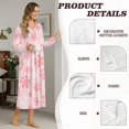 thumbnail image 6 of Tutolipy Dog Paw Printed Nightgowns for Women Long Sleeve Sleepwear V Neck Loungewear Full Length Night Dress for Home, M, 6 of 7