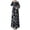 Black, variant on Womens Boho Floral Maxi Dresses Elegant Long Sleeve Swing Dress Crewneck Loose Casual Ankle-Length Dress Long Dresses