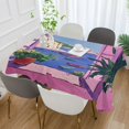 thumbnail image 2 of Yayeee Tablecloths 60" x 60" Rectangle Wrinkle Resistant Party Table Cover, Purple Window Scene, 2 of 8