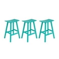 thumbnail image 3 of WestinTrends Malibu HDPE Outdoor Patio 29" Bar Stool Saddle Seat (Set of 3), Turquoise, 3 of 11