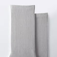 thumbnail image 4 of Xfvqtps Mens and Womens Crew Socks Solid Color Stripe Simplicity Middle Tube Non Shedding Thickened Comfort Soft Cozy Warm Winter Dress Socks Gray, 4 of 7