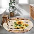 thumbnail image 4 of Area Rug 48in, Farm Watercolor Sunflower Bee Floor Carpet Living Room Rug, Western Star Sunshine Quote Non-Slip Welcome Mat Indoor Rugs for Bedroom Dining Room, 4 of 9