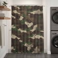 thumbnail image 3 of Xipuska Green Brown Beige Shower Curtain - Water Repellent Fabric Shower Curtains Washable, Modern Abstract Art Decorative Polyester Cloth Bathroom Curtains Modern Bath Decor 36"x72", 3 of 6