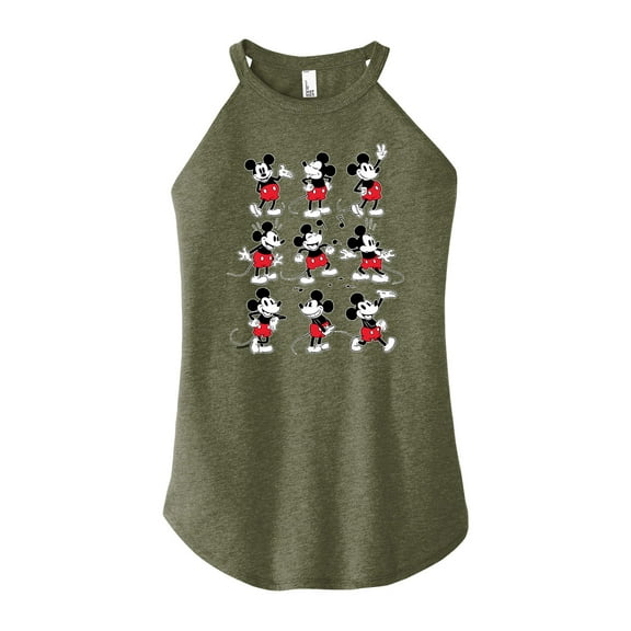 Mickey & Friends - Mickey Poses Grid - Juniors High Neck Tank Top