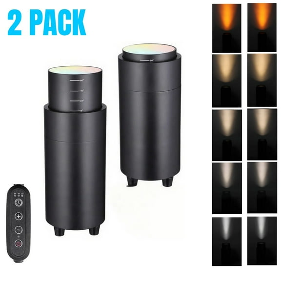 2 Pack Up Lights Indoor Floor Can Light Uplighting Spotlight Aluminum Dimmable Spot Light Adjustable Focus Lighting, CRI 90+, UL Listed 6.56 FT Plug Cord, Black