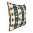 thumbnail image 2 of Fotbe Christmas Snowflakes Plaid Pattern Velvet Decorative Throw Pillow Covers with Elegant Piping, Soft Plush Cushion Cover for Sofa, Bed, Car, Office-20"x20", 2 of 8