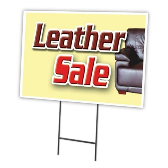 SignMission C-1216-DS-Leather Sale 12 x 16 in. Yard Sign & Stake - Leather Sale