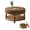 Walnut, variant on Round Coffee Table with Storage Shelves, Fluted Center Table with Flip-Top Lids, Solid Wood Legs, for Living Room, Reception Room, Walnut