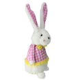 thumbnail image 2 of Northlight 13.5" Plush Checkered Spring Coat Bunny Rabbit Easter Decoration - White/Pink, 2 of 3
