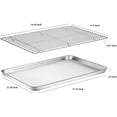 thumbnail image 2 of Baking Sheet with Cooling Rack Set [2 Sheets + 2 Racks], CPDD Stainless Steel Cookie Half Sheets Baking Pan Oven Tray with Rack, 12 x 10 x 1 Inch, Heavy Duty, Non-toxic, Easy Clean, 2 of 7