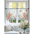 thumbnail image 6 of Sheer Curtains 54 Inches Long, Coastal Blue Light Filtering Window Curtains for Living Room, Ocean Coral Starfish Shell Nautical Seagrass Rod Pocket Voile Sheer Curtain Drapes, 52"W x 54"L, 2 Panels, 6 of 8