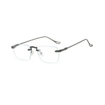 Gazechimp Gaming Eyeglasses Comfortable Rimless Clear Lens Eyeglasses Blue Light Blocking