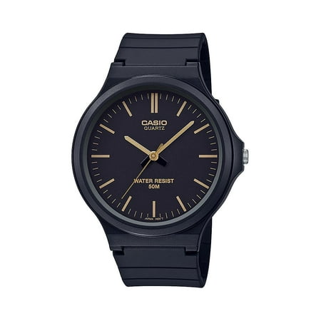 Casio Men's Classic Analog Watch, Black/Gold Accents - MW240-1E2V