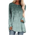 thumbnail image 2 of Brilliant Womens Tops Long Sleeve Fashion Loose Long Sleeve Round-Neck Blouse Printing T-Shirt Tops clearance clothes under $5.00, 2 of 5